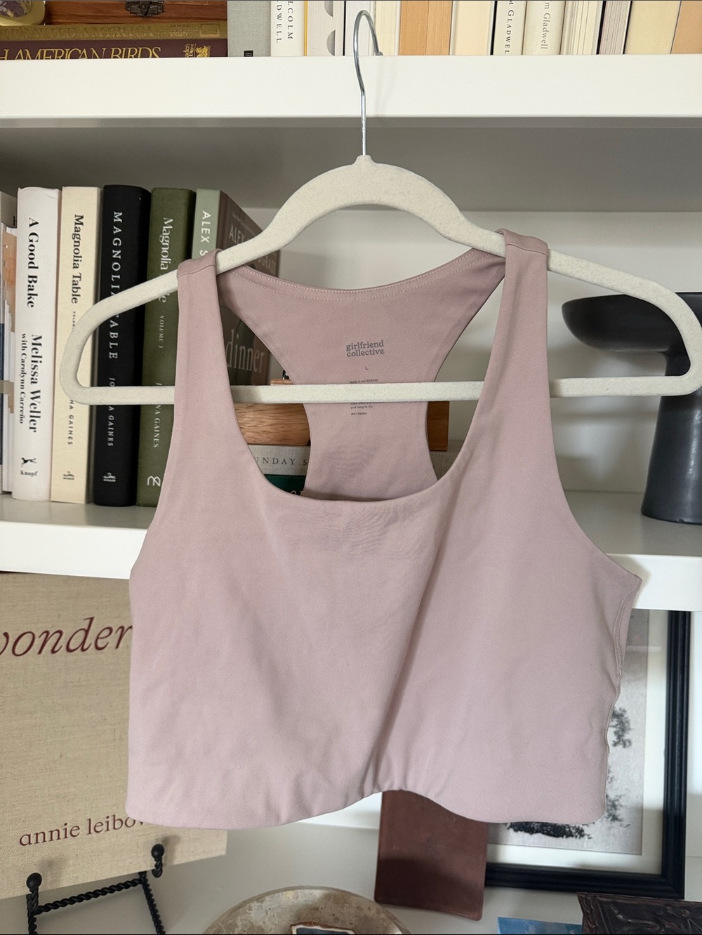 girlfriend collective Paloma mauve crop racerback tank